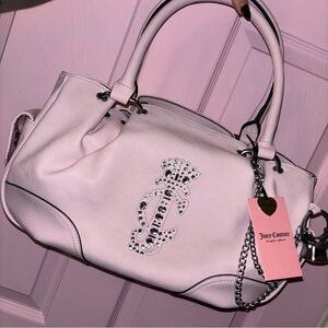 Juicy Couture Light Pink Satchel with Silver Accents